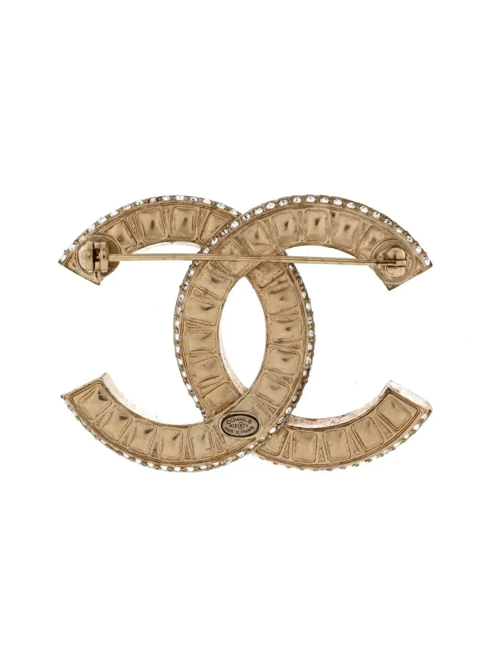 Chanel Cc Brooch Metal With Crystals #235194C84B